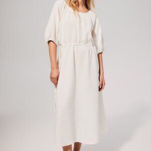 Drawstring-waist Cotton Dress